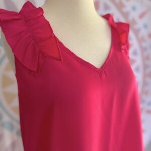 Hot Pink Sleeveless Blouse